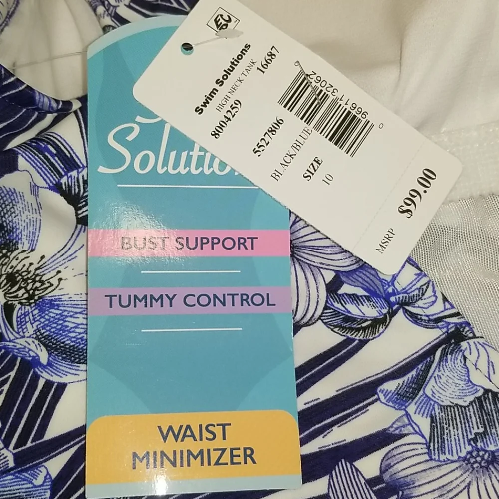 Swim Solutions 1 pc Tummy Control Sz 10 NWT - Picture 6 of 9